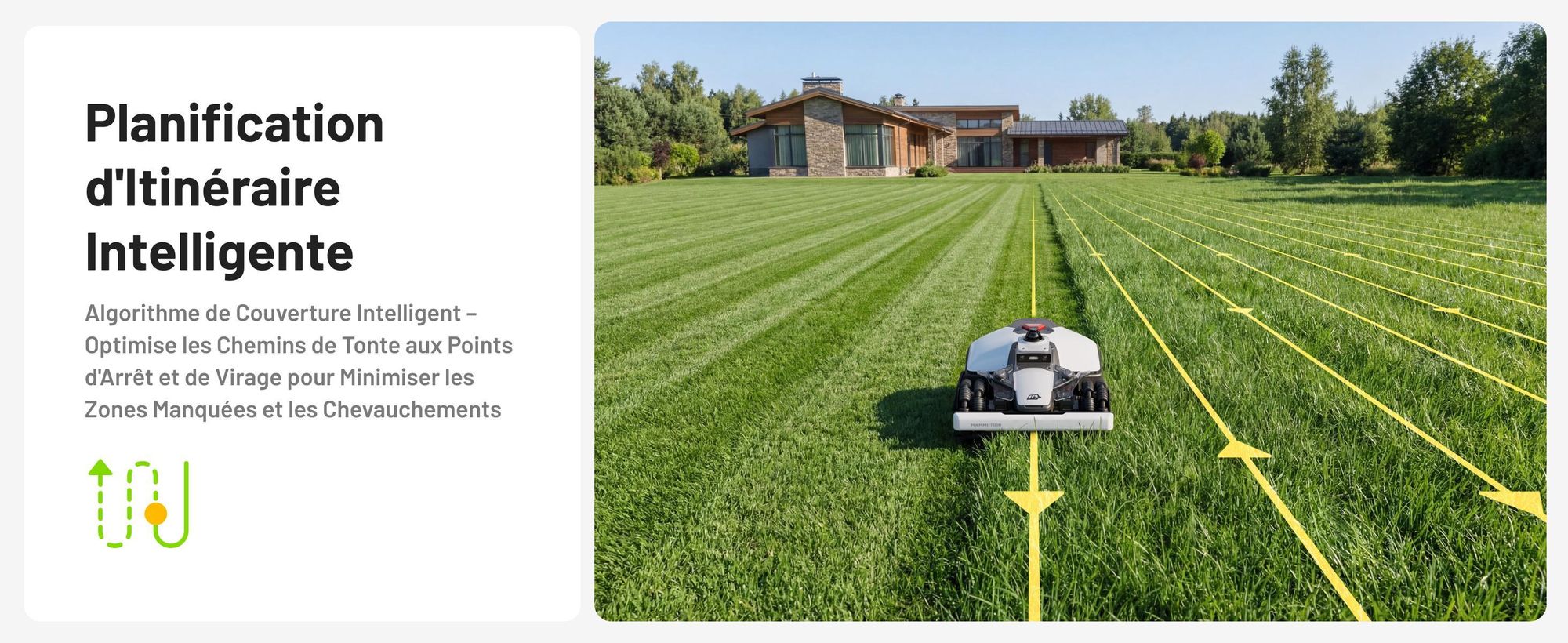Robot tondeuse Mammotion LUBA Mini 2 AWD 1500, sans fil, jusqu’à 1500 m², coupe bordures, DropMow, cartographie, Module 4G, APP