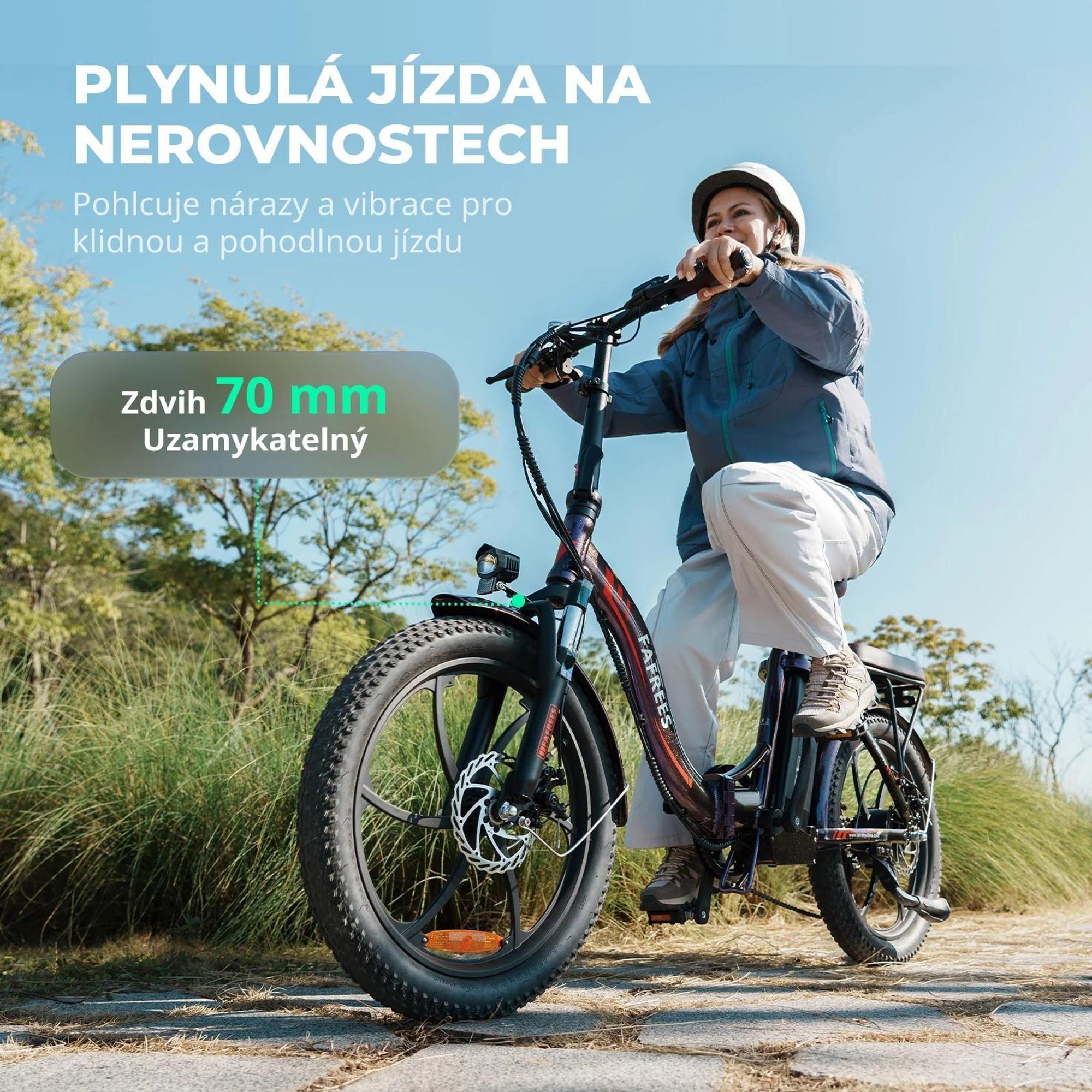 Elektrokolo FAFREES F20 Pro - Motor 250W Baterie 36V20Ah Pneumatiky 20" Mechanické Kotoučové Brzdy - Modrá Aurora