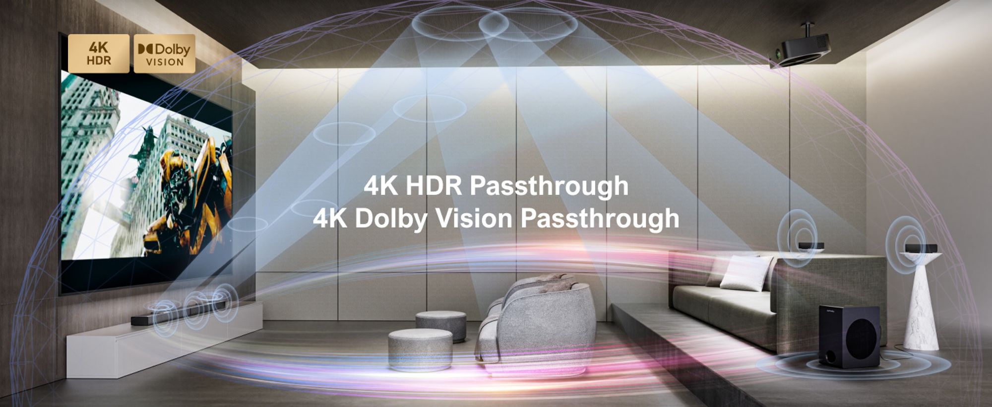 ULTIMEA 5.1.2 Kanal Soundbar für TV Geräte mit Dolby Atmos, Heimkino Surround Soundsystem mit Subwoofer für Kino Sound, HDMI/Opt/Bluetooth