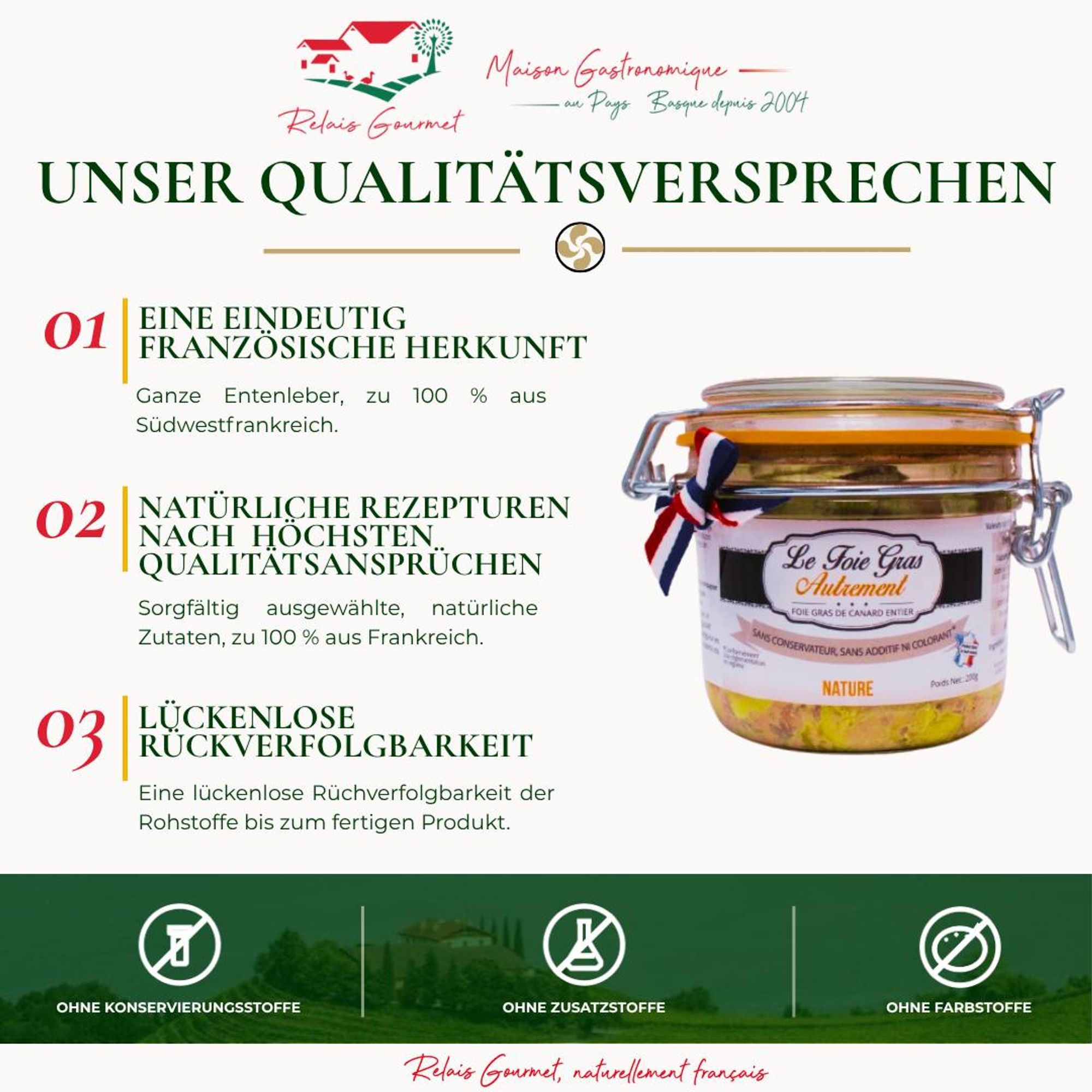 Foie Gras Entier von Ente Natur 80 g – Foie Gras aus dem Südwesten Frankreichs – Authentisches Rezept – Relais Gourmet