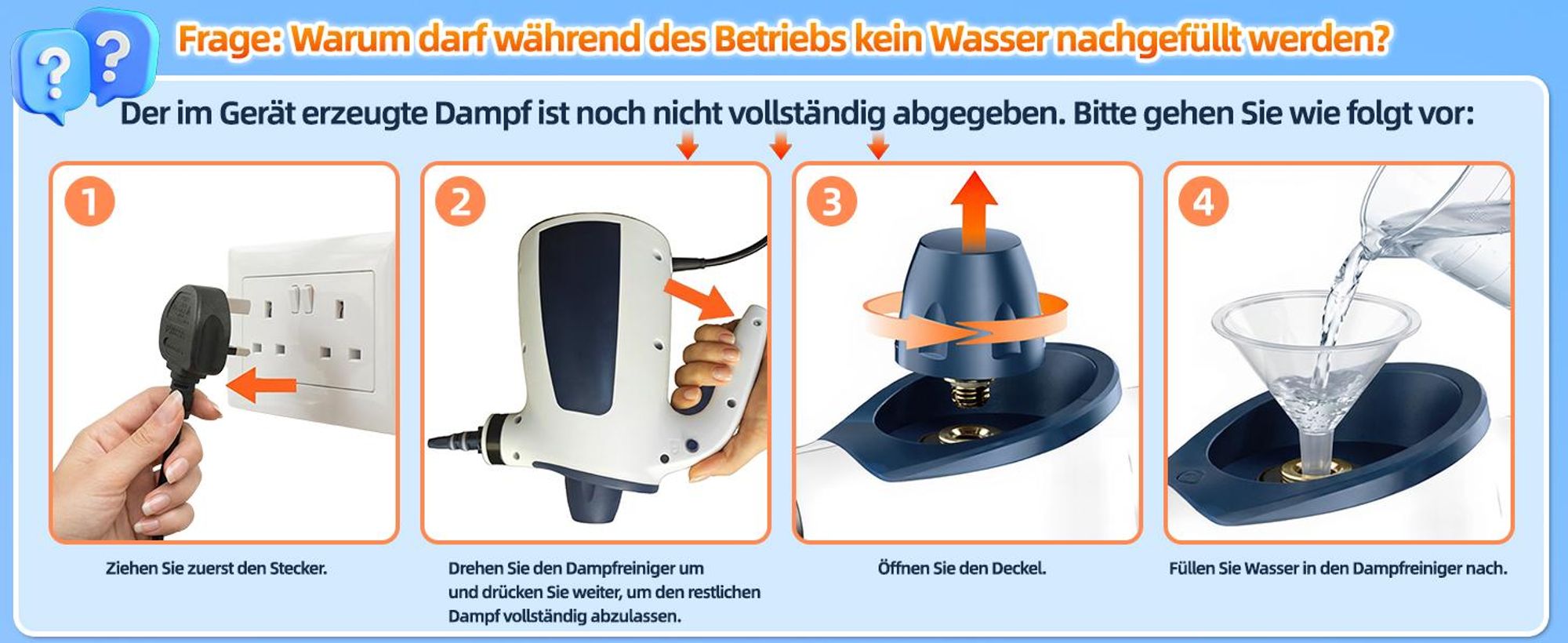 Dampfreiniger, Handdampfreiniger für das Haus Mehrzweck, 3 Bar Dampfdruck 350ML 1200W chemikalienfreier, Reinigung von Küche, Böden, Fliesen, Sofas