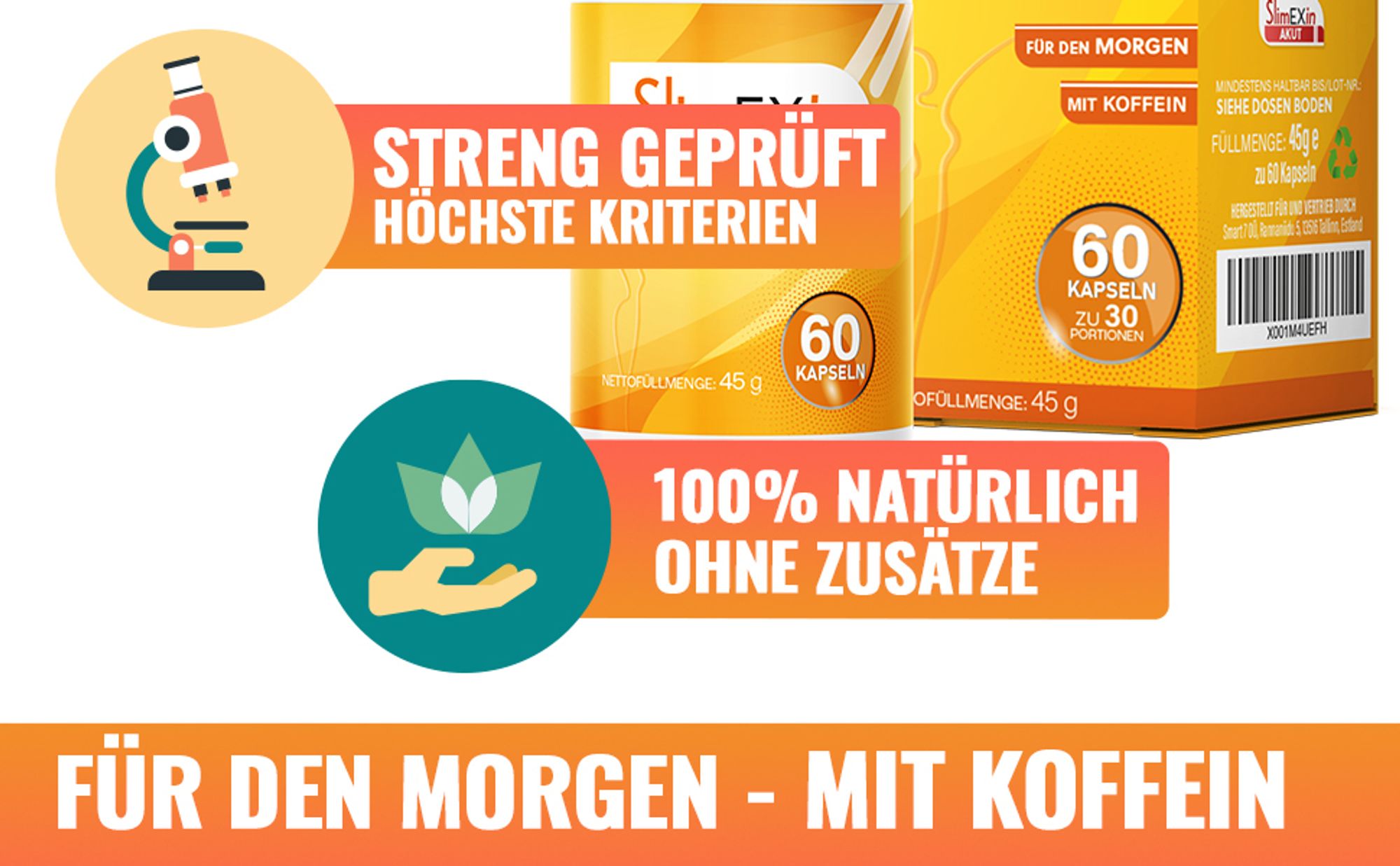 Enolenia® SlimEXin Morning Burn - hilft gegen Hungеrgefühl – Appеtitzügler – schnell abnеhmen – natürliche Inhaltsstoffe für Frauen + Männer