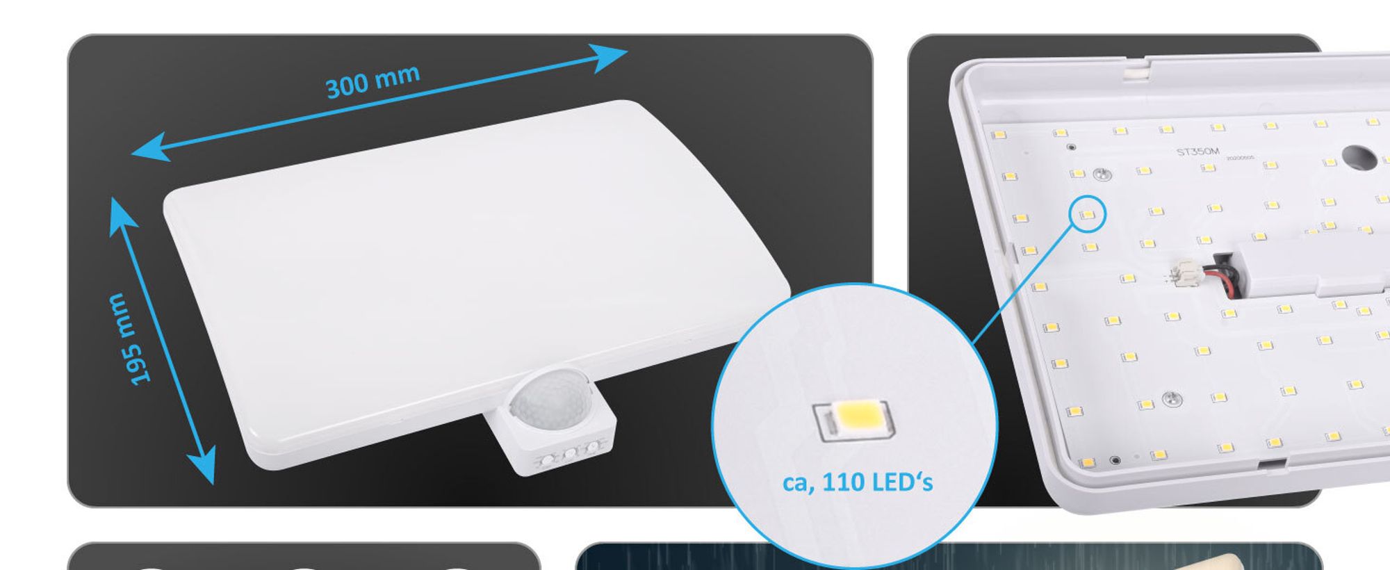 LED Hausnummernleuchte "MAXOR" weiß IP65 mit Bewegungsmelder und Dämmerungssensor