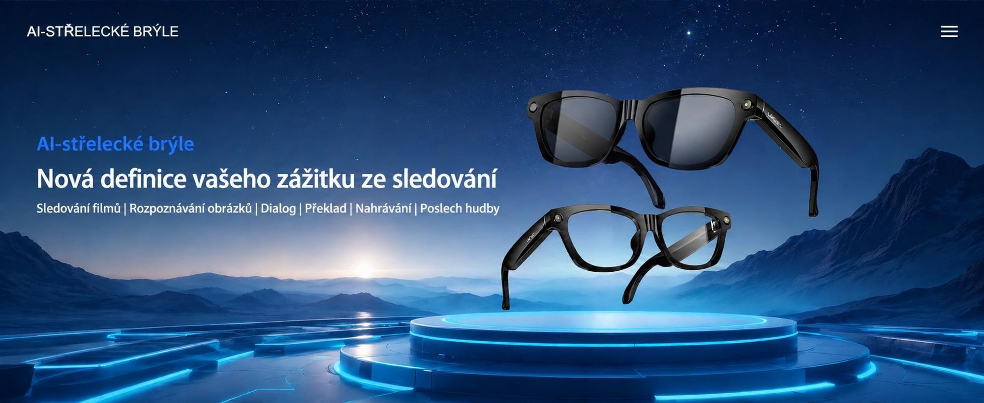 Blackview BV100 – chytré brýle s AI asistentem, 8MP fotoaparátem a otevřeným zvukem – Bluetooth 5.4, 51 hodin přehrávání hudby, handsfree, IP54