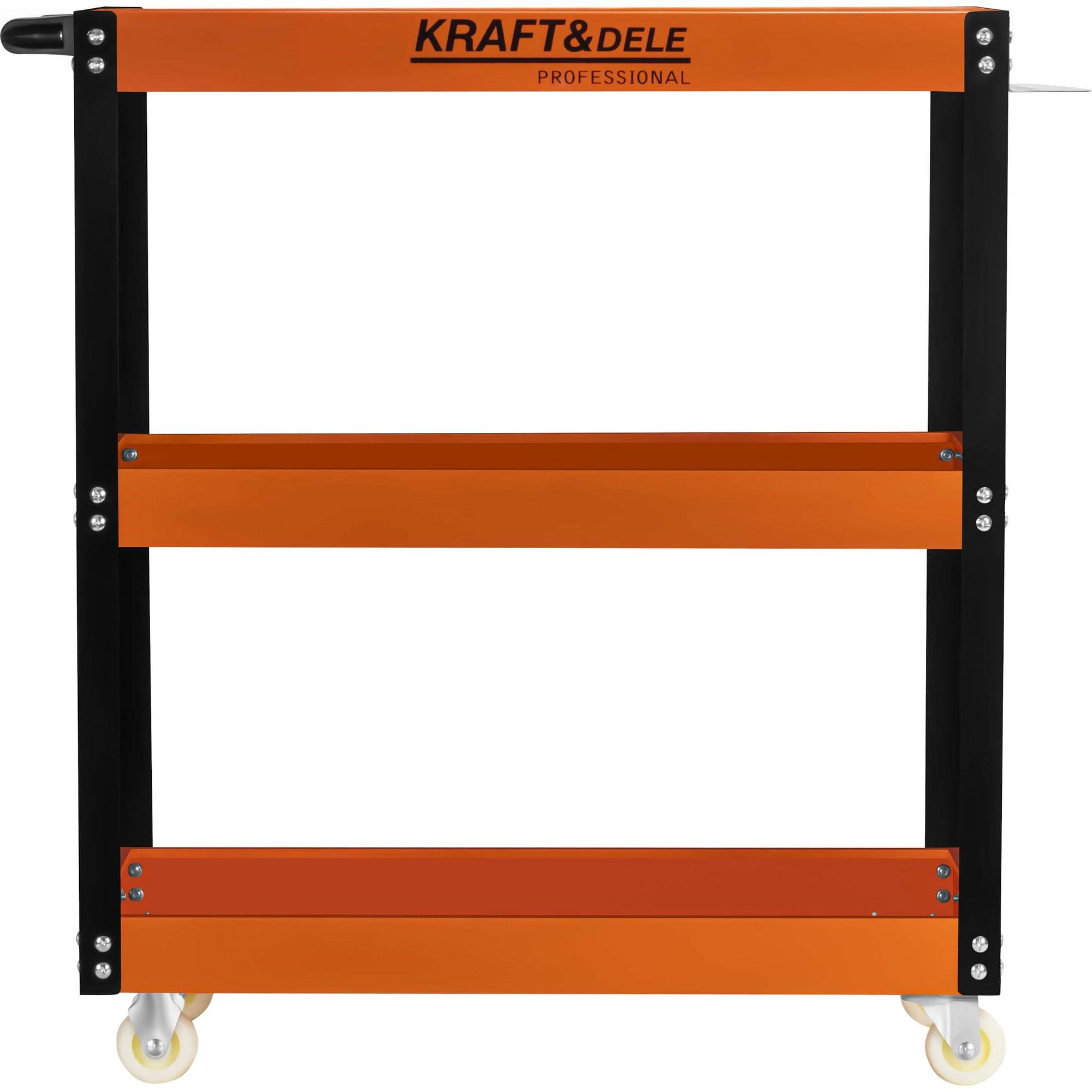 KRAFT&DELE | Werkzeugwagen, auf Rädern, 3 Etagen, Etagenwagen mit 3 Ladeflächen, Rollwagen, Transportwagen, Montagewagen, Plattformwagen
