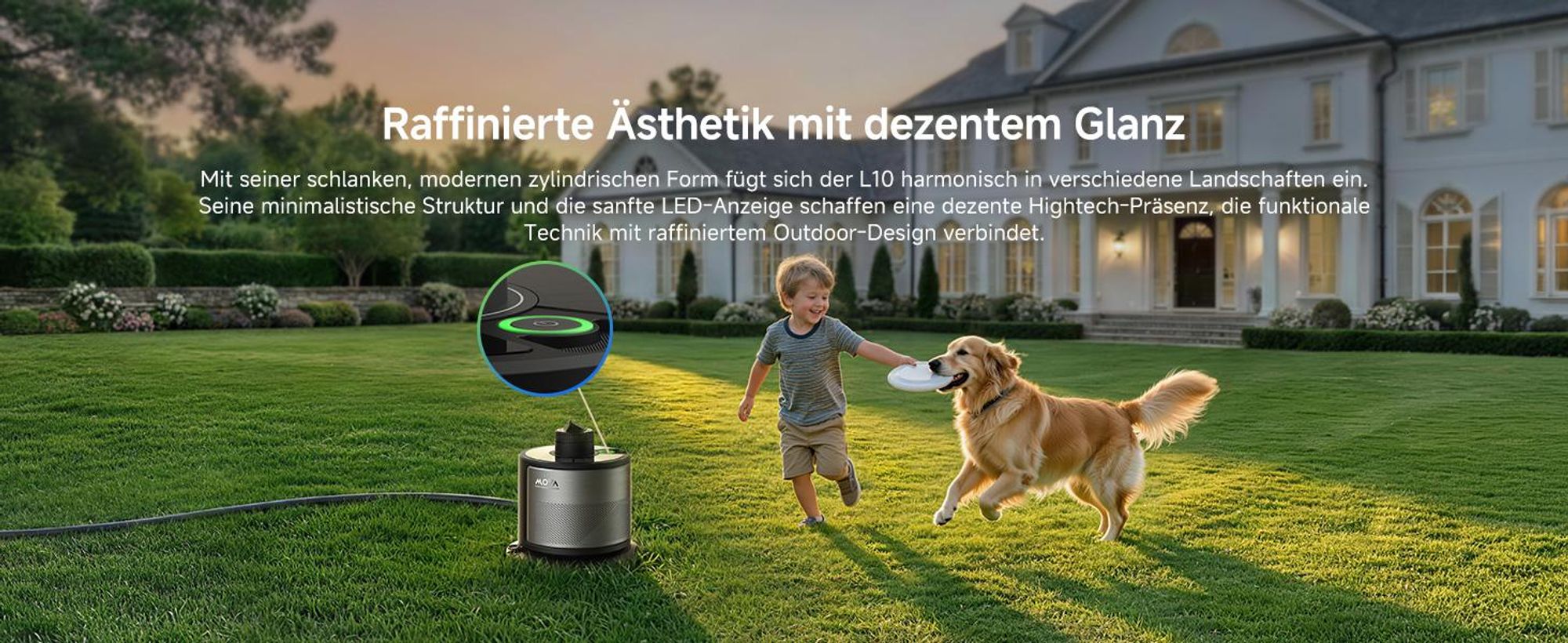 MOVA L10 Intelligenter Rasensprenger mit App & Solar, Automatische Gartenbewässerung WLAN, Regensensor, bis 500m²