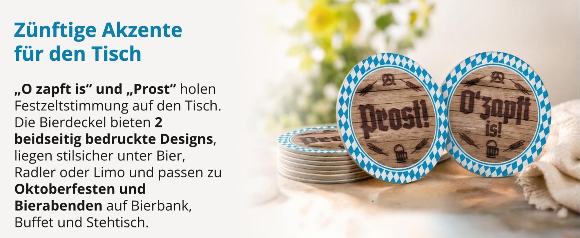 itenga 40x Bierdeckel Untersetzer "O zapft is! / Prost" Bayern