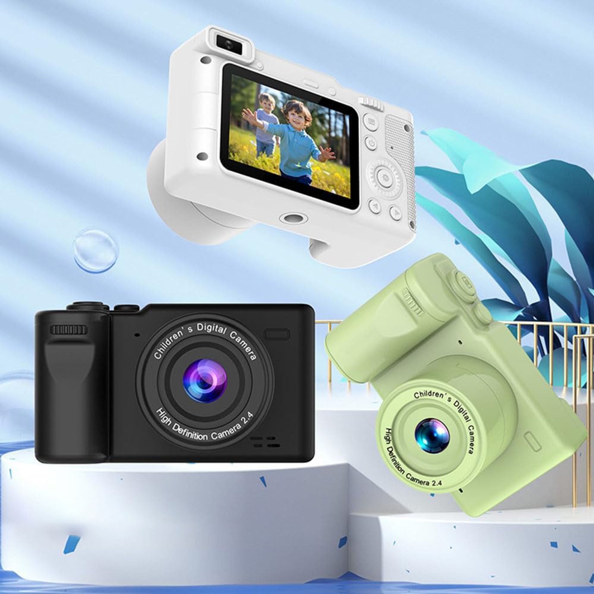 ZELURXX Mini Digitalkamera mit Ständer, Dual-Kamera, 1080P Video, 4.0X Zoom Beauty-Filter, Spielzeug für Kinder, Studenten, Grün