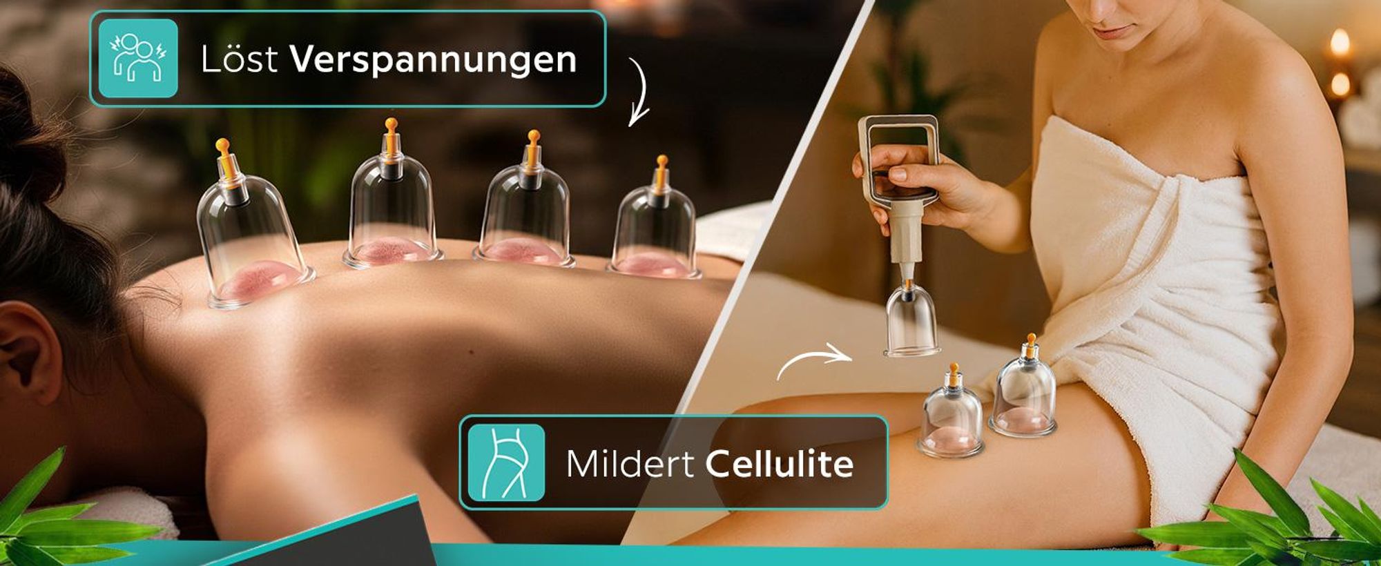 Kurglas Schröpfset mit e-Book mit Vakuumpumpe [14 Stück] – Medizinische Schröpfen mit Therapiemagneten & Faszienschaber – Schröpfgläser Kunststoff