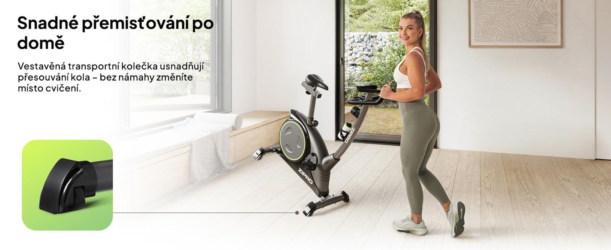 Zipro Domáci trenažér Nitro – Magnetický domáci trenažér Ergometer pre domáce použitie Tichý fitness bicykel s meraním pulzu, nastaviteľným sedadlom (H/V) a LCD displejom