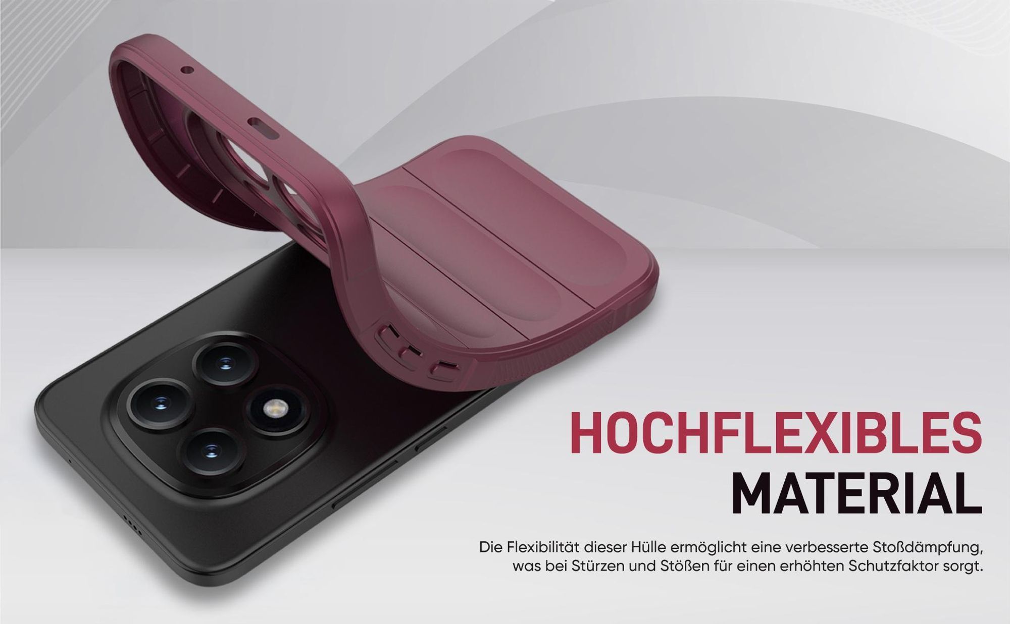 Stoßfestes und flexbiles Handy Case mit Griffzonen in Lila für Xiaomi Redmi Note 15 Pro+ 5G
