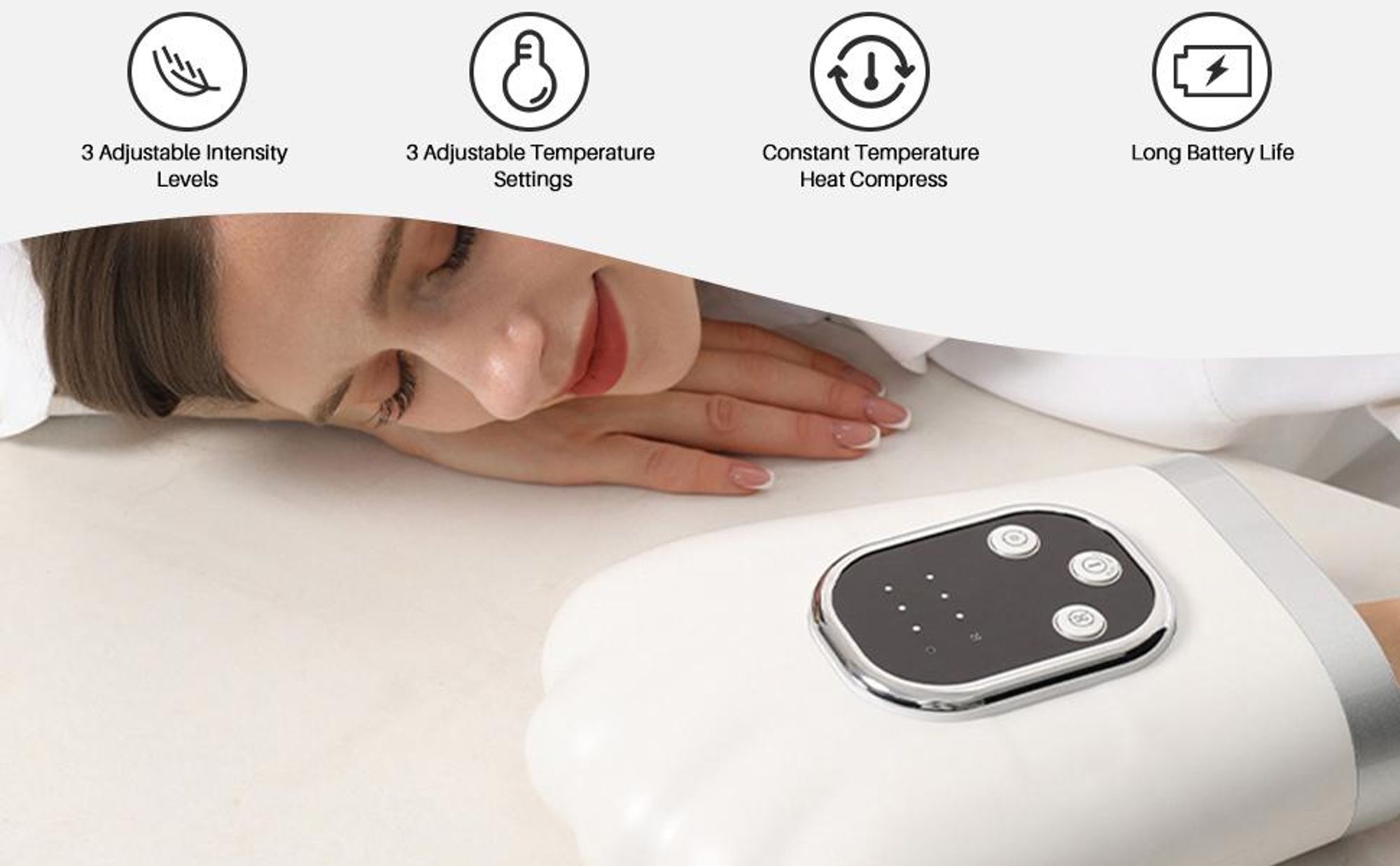 Handmassagegerät gegen Handschmerzen & Steifheit: Wärme, Rotlicht, Leise & Sicher – Kabellos mit Starkem Akku