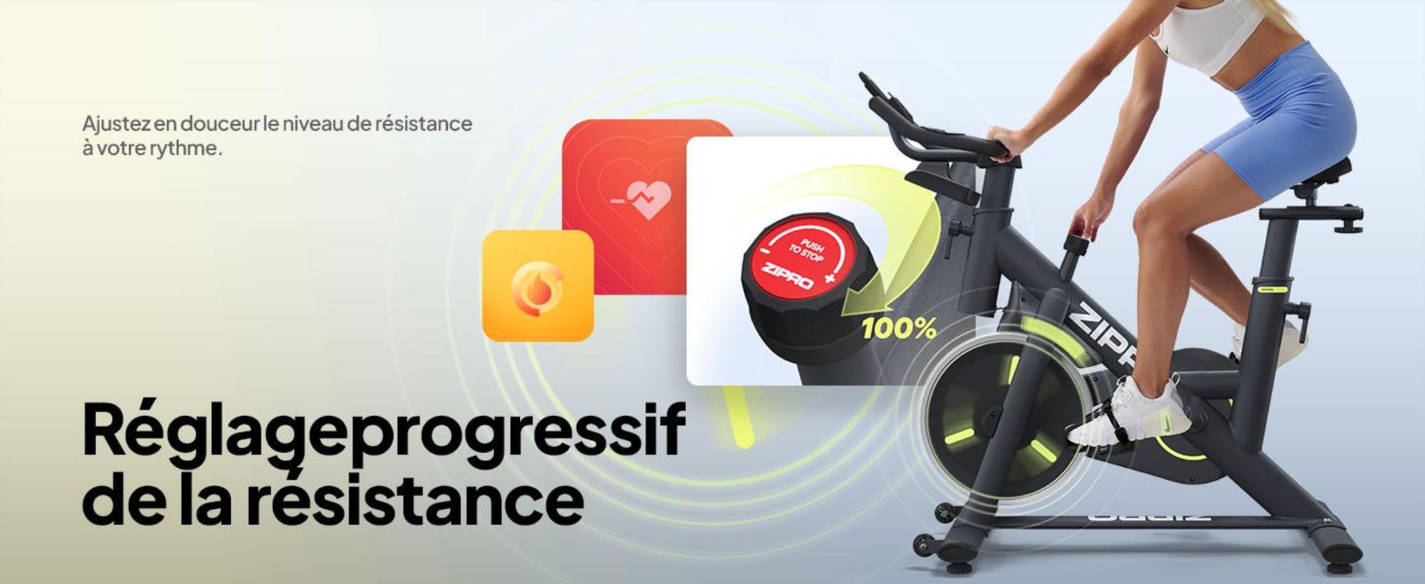 ZIPRO Vélo d'appartement Modo Application Bluetooth Vélo d'intérieur Vélo de fitness Vélo d'appartement Vélo de silencieux Entraînement cardio Seniors 110 kg Vélo d'entraînement Kinomap