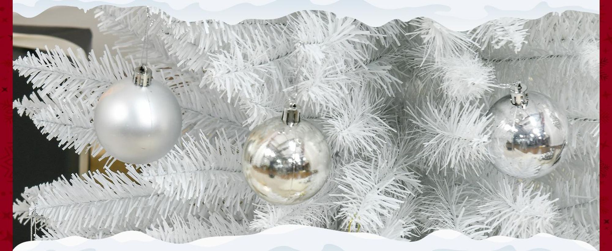 HOMCOM Weihnachtsbaum Tannenbaum mit Kunststoffständer 390 Spitzen Weiß