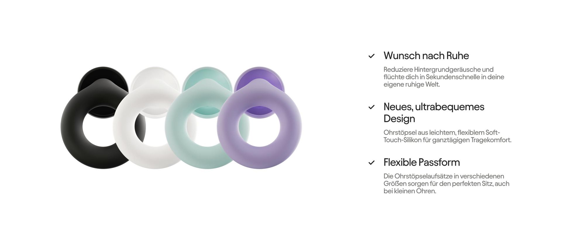 Quiet 2 Ohrstöpsel zum Schlafen, für Fokus, Reisen und Pendeln