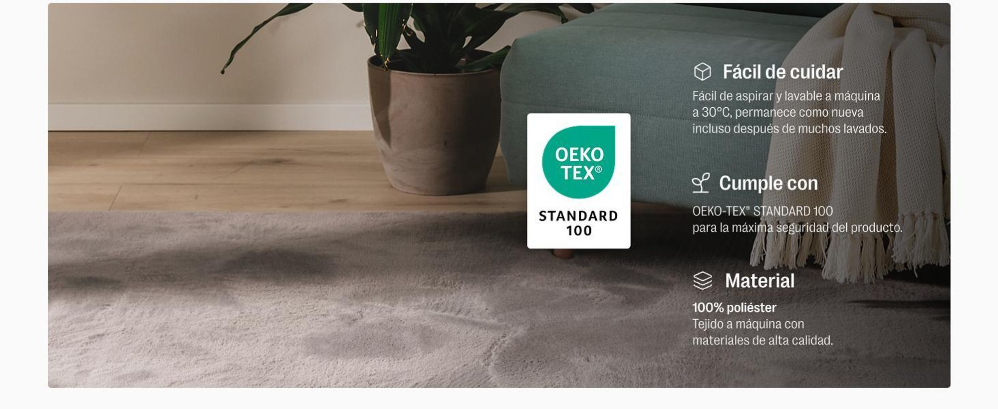 benuta Basic alfombra de imitación de piel Furry Beige 200x290 cm Alfombra suave para salon - Parte trasera antideslizante - Lavable - Apta para suelo radiante