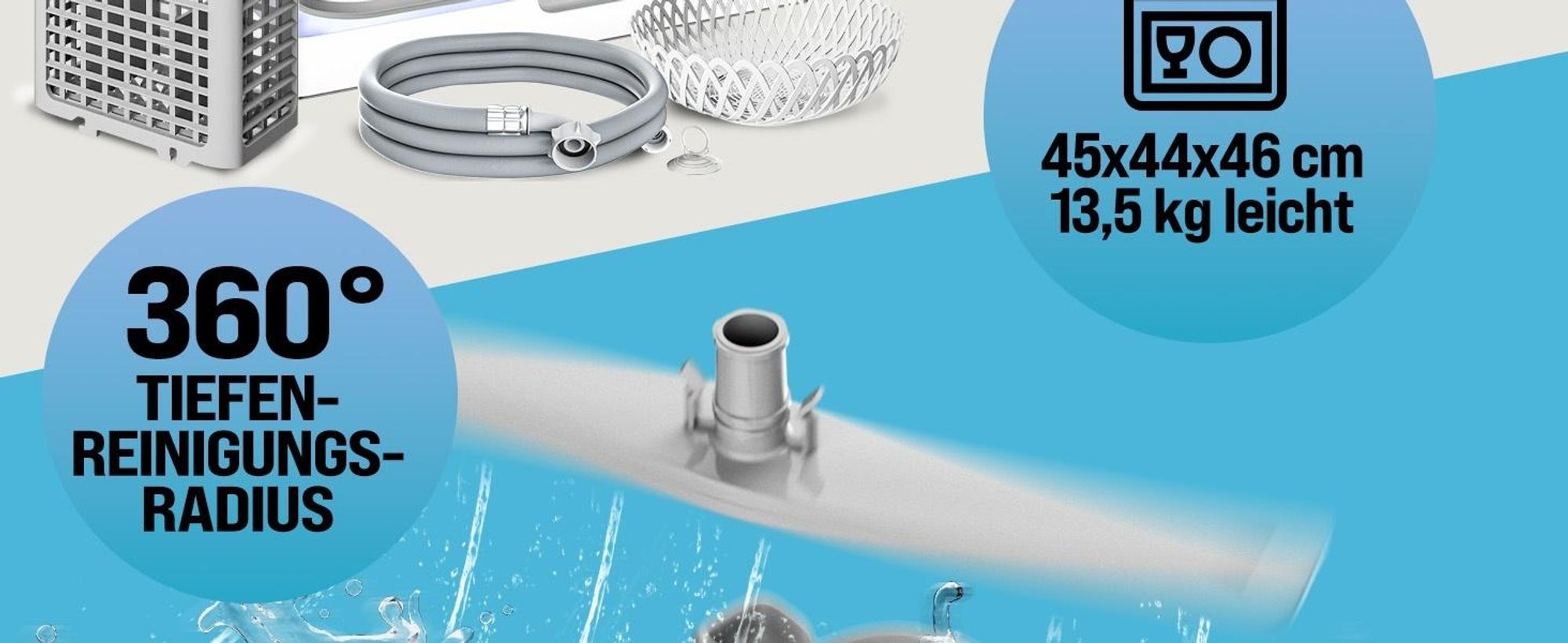 MONZANA® Tischspülmaschine ohne Wasseranschluss App Funktion sparsamer Verbrauch 4,5L 6 Programme 4 Gedecke 45cm Mini Geschirrspüler Spülmaschine Weiß