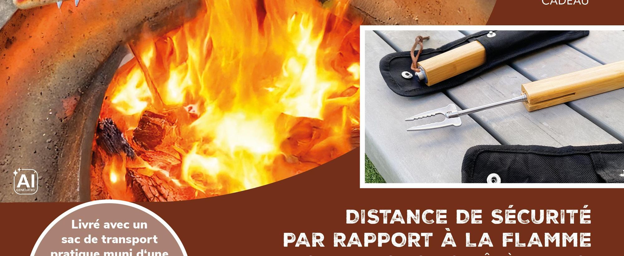 Fourchette a barbecue telescopique