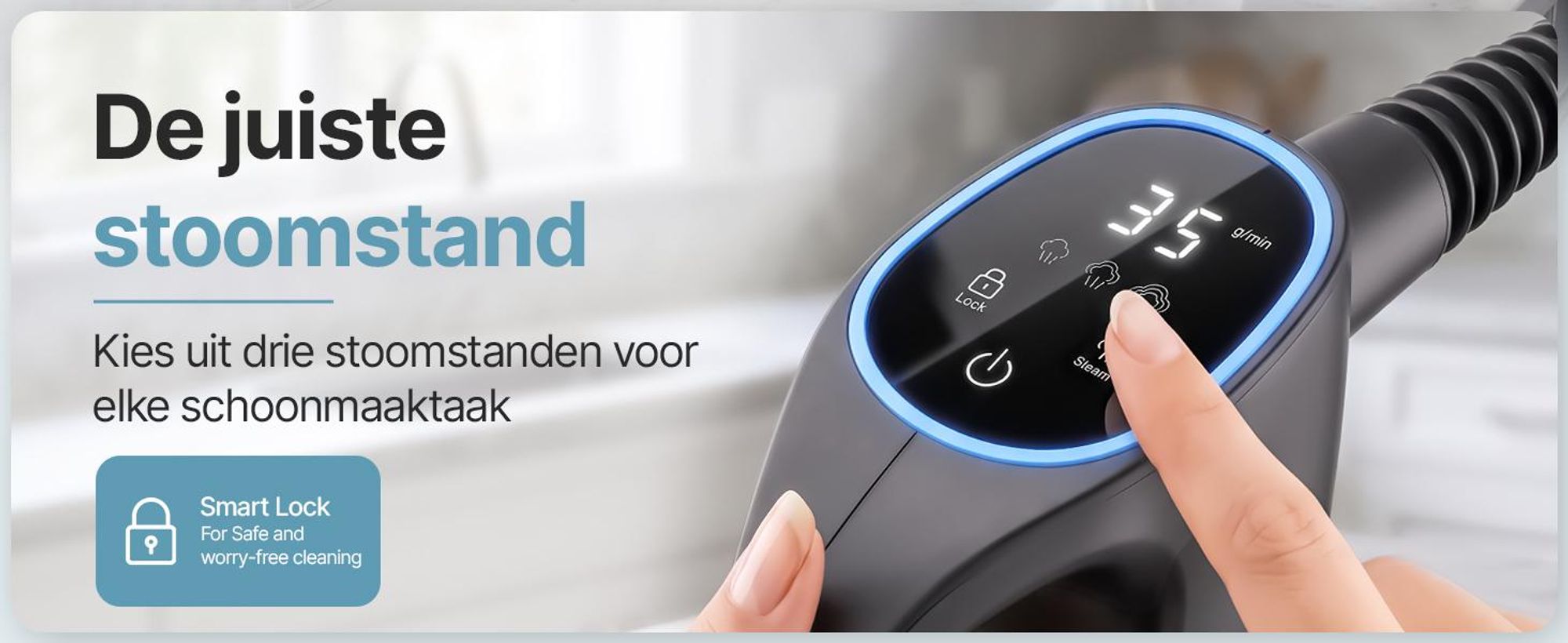 Olvy 12-in-1 Handstoomreiniger met touchscreen – Handstoomreiniger voor badkamer, keuken, bank en meubels