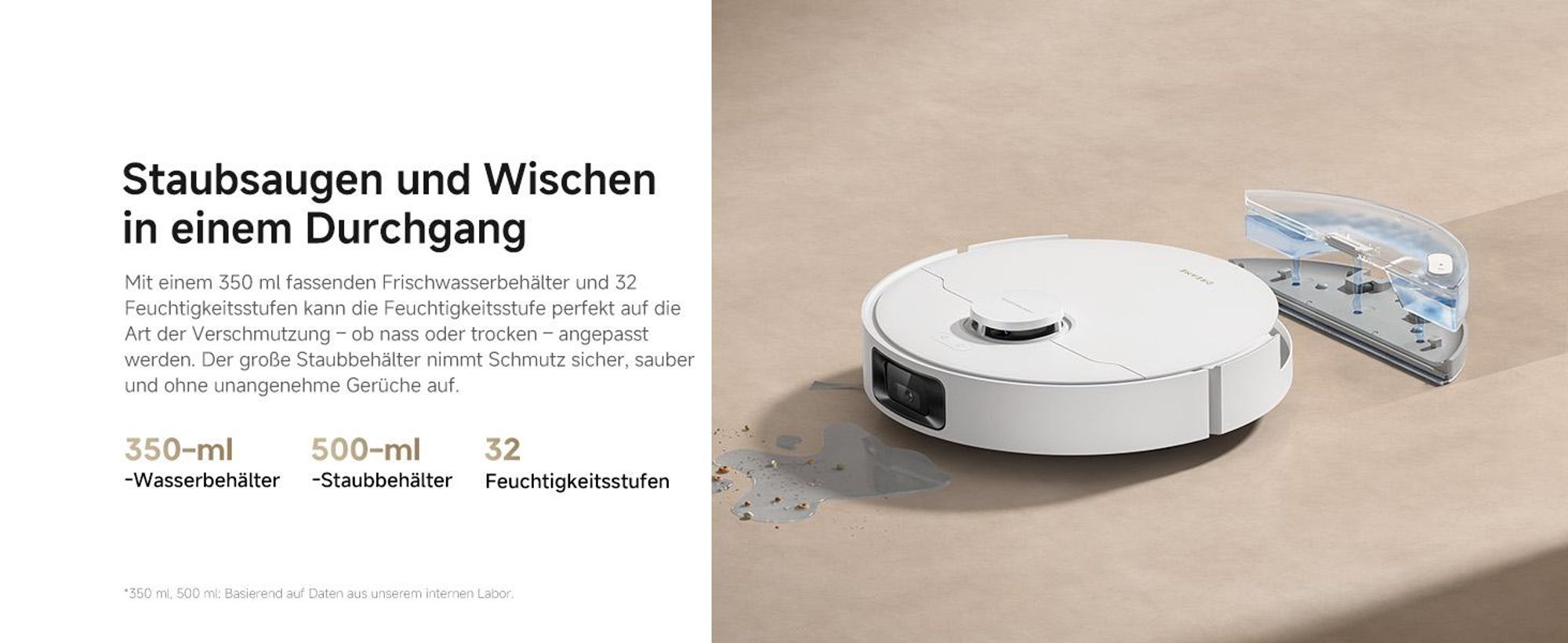 Dreame D20ProPlus Staubsauger Roboter mit Wischfunktion&Hebemopp,13KPa Saugkraft,LDS-Navigation,DuoRoller Bürste,Eckenrein,Selbstentl,All-in-One Dock