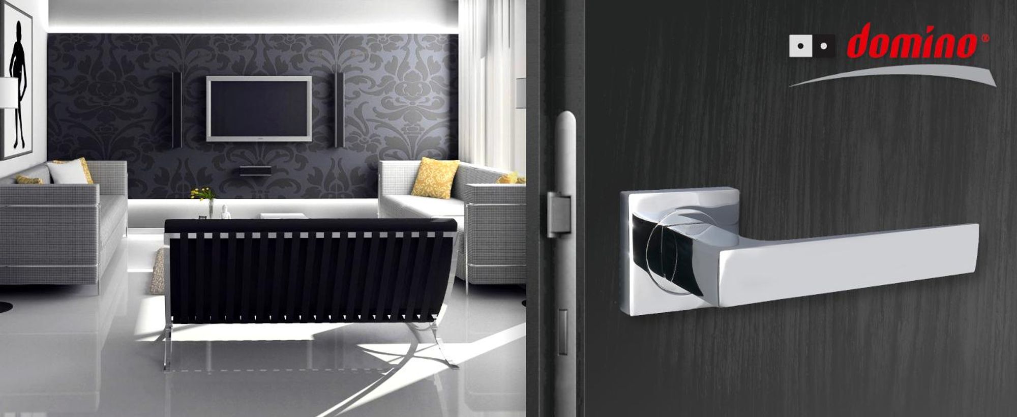 DOMINO Türgriff LOFT BLACK WC-Bad 78