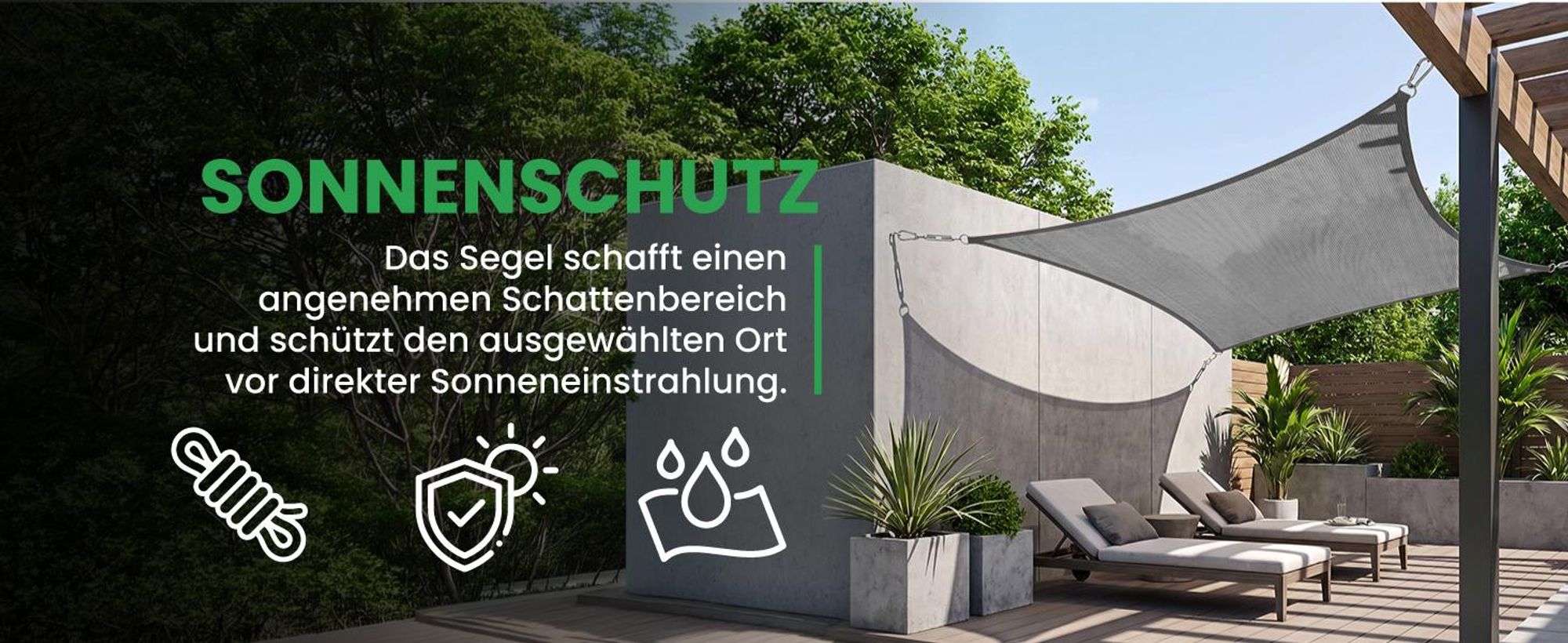Sonnensegel Rechteckig 2x3m Sonnenschutz Wasserdicht Garten
