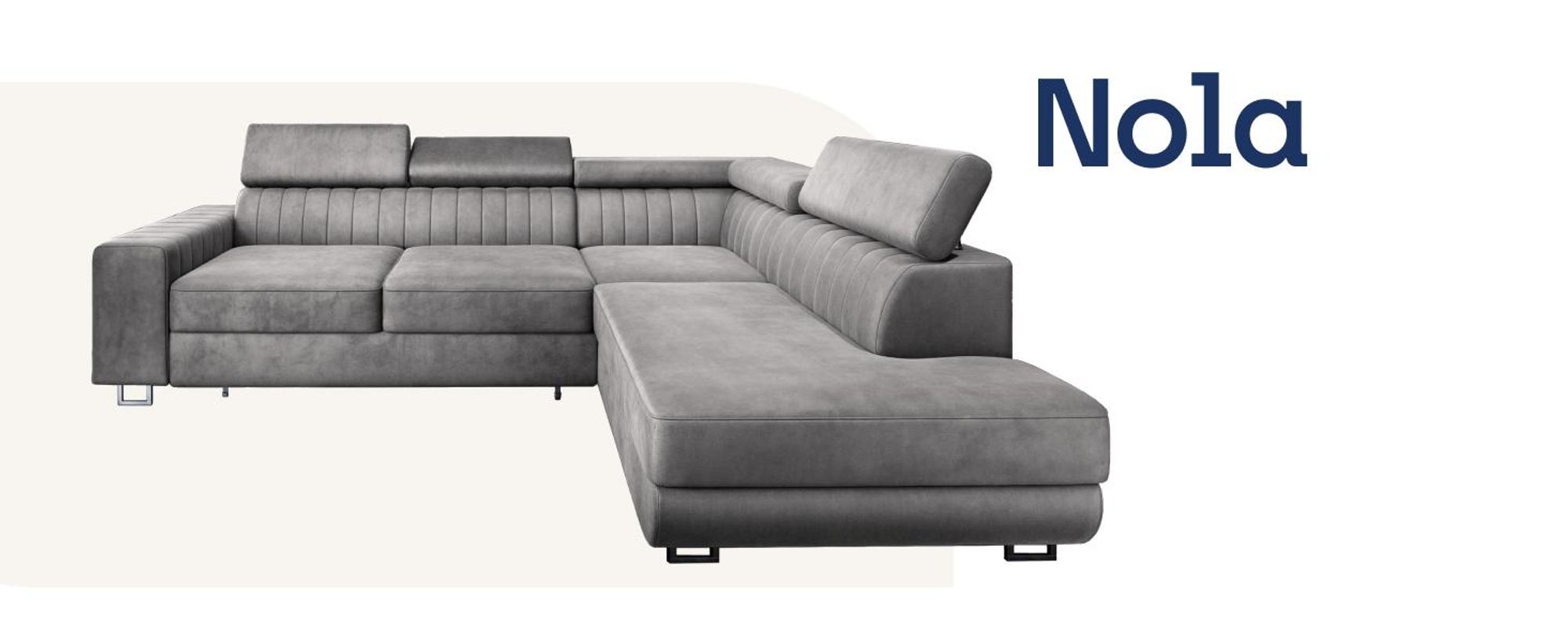 Ecksofa NOLA R-S mit Schlaffunktion und Bettkasten