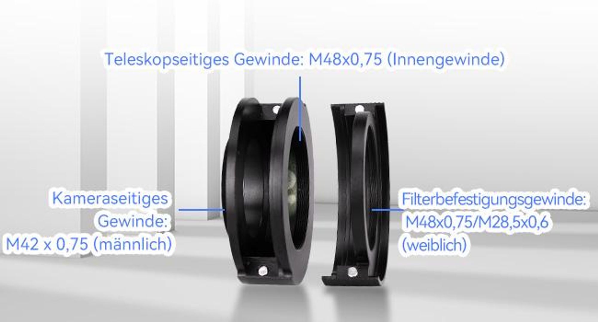 Svbony SV226 Teleskop Filterrad M42-M48, Teleskop Filterschublade Enthält Zwei 2" Filterhalter Kompatibel mit 1,25" und 2" Filter