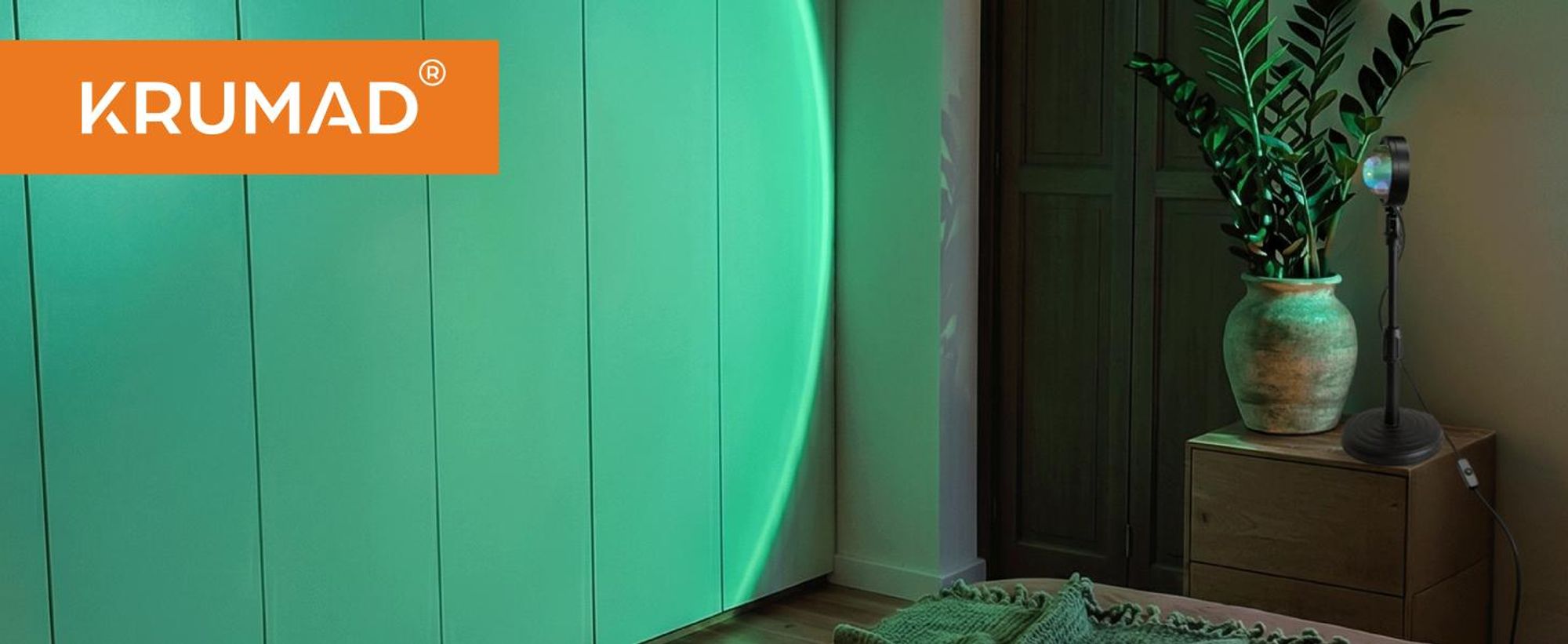 KRUMAD Sunset Lampe RGB mit Fernbedienung, Sonnenuntergang Projektor LED, USB Nachtlicht mit 16 Farben, 180° Drehbar, Schwarz