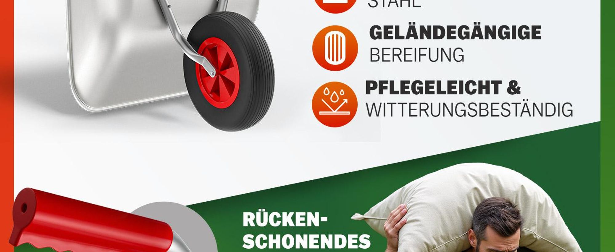 GARDEBRUK® Schubkarre 80L 100kg