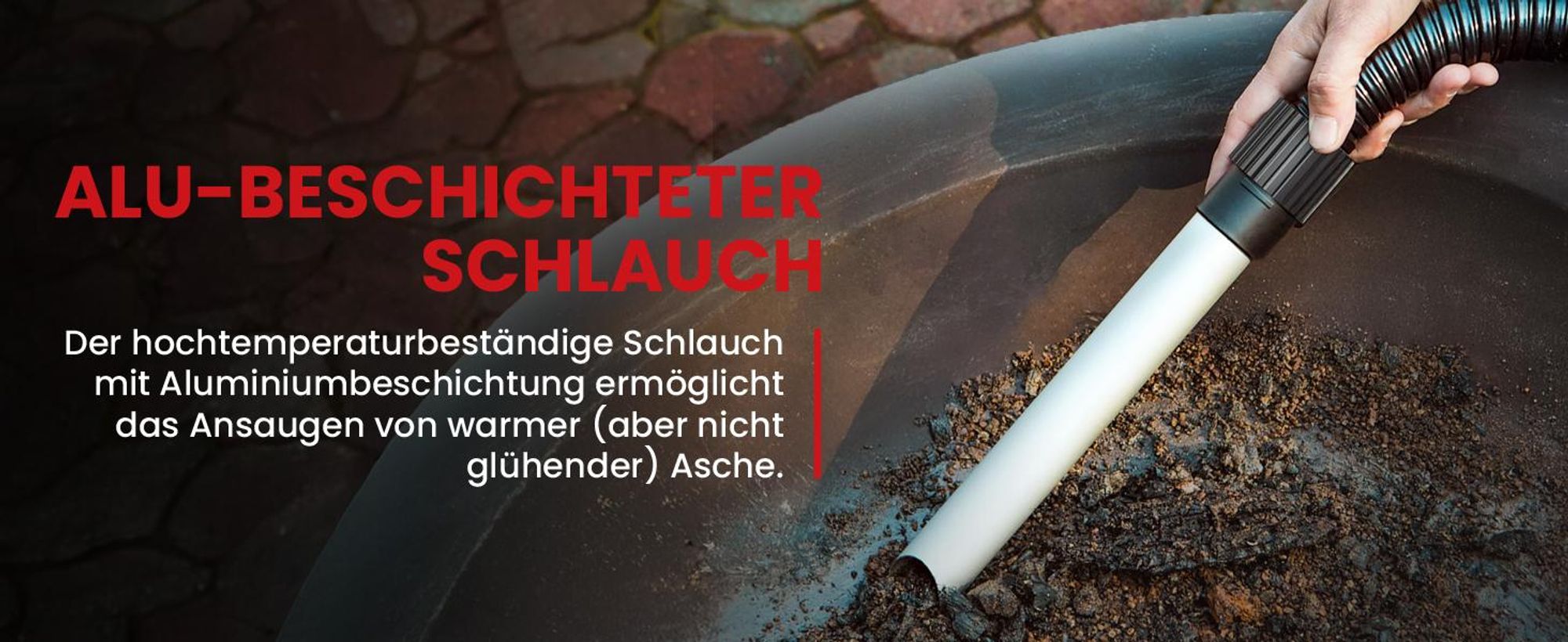 Industriestaubsauger 1800W Aschesauger Kaminsauger MalTec 18 Liter HEPA für Backofen Kamin, Grill Feuerstellen Reinigung im Innen- & Außenbereich
