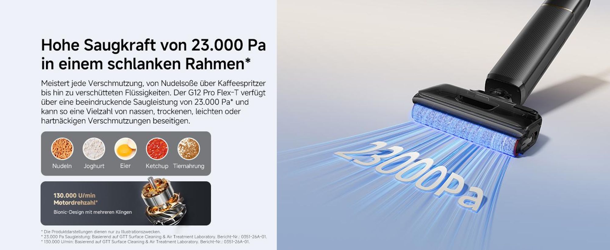 Dreame G12 Pro Flex-T Nass- und Trockensauger,23,000Pa Akku-Staubsauger,180° klappbar,entknotungsfrei,95°C Trocknung,60°C Heißwäsche,TangleCut,Schwarz