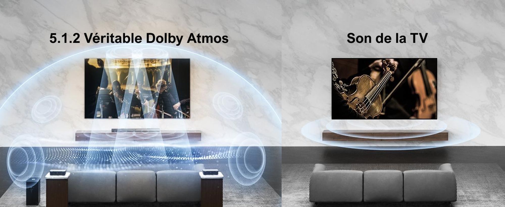 ULTIMEA Barre de son 5.1.2 canaux pour téléviseurs avec Dolby Atmos, Système de son surround home cinéma avec subwoofer pour un son cinéma, HDMI/Opt/Bluetooth
