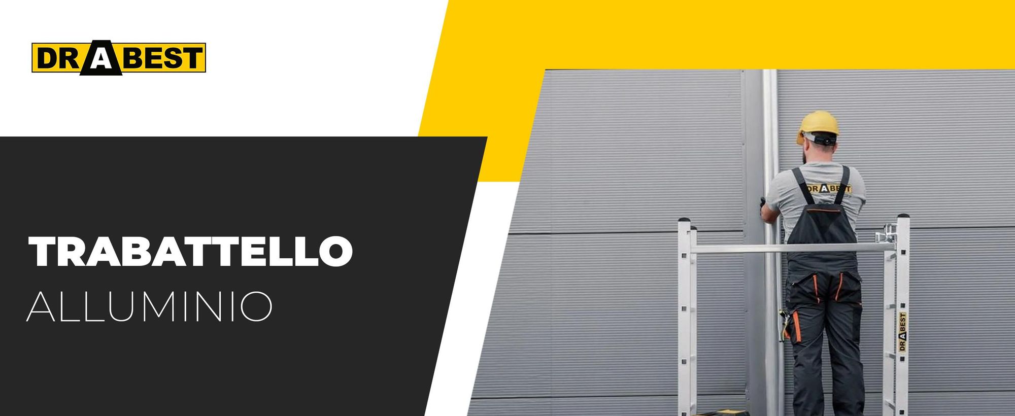 Drabest - Scala multiuso + Ponteggio BASIC - Struttura a ponte 2x8, Capacità di carico della piattaforma: 150 kg, Dimensioni della piattaforma: 33x114