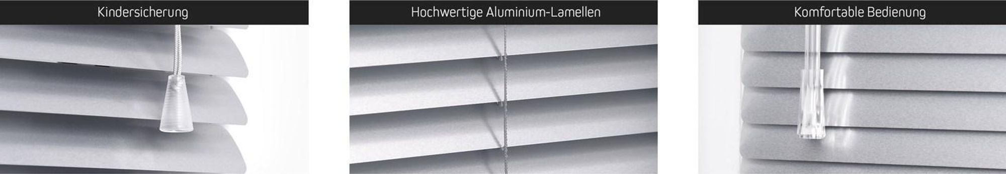 LightLess Aluminium-Jalousie, 25 mm, verdunkelnd, 125 x 150 cm, schwarz matt ohne Bohren, für Fenster & Türen, blackout, Energieeffizient & schallreduzierend, Blicken und Blendlicht JALOUSIESCOUT
