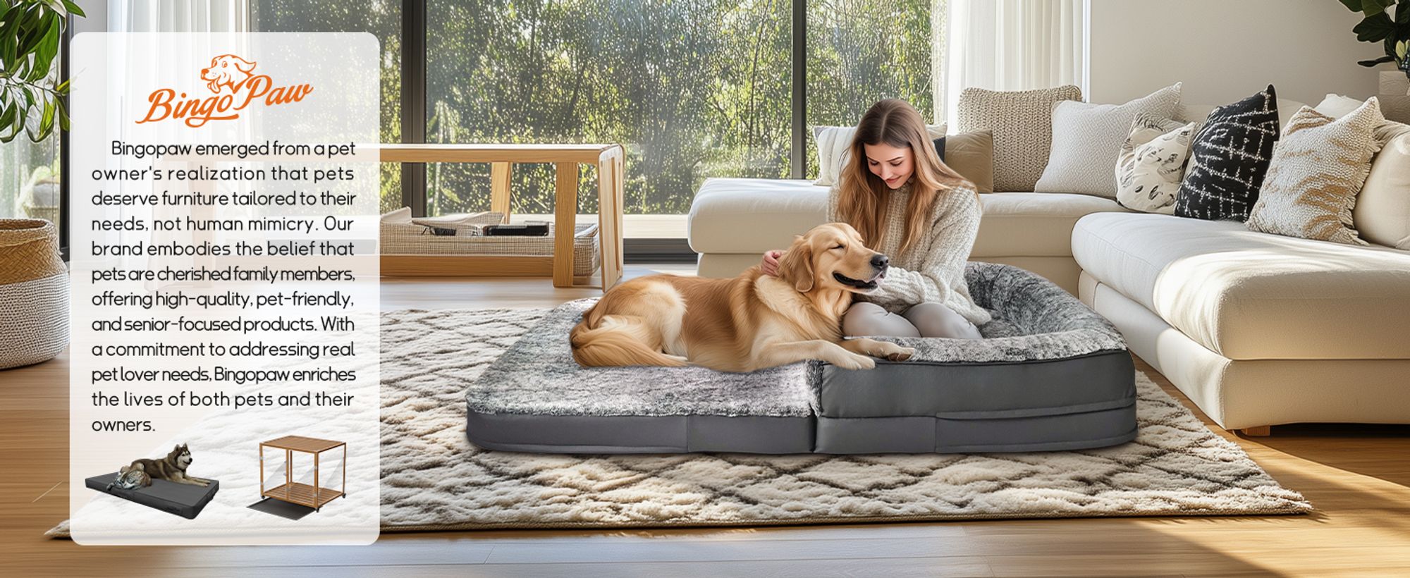 WISFOR Hundebett Extra Groß, Faltbar Hundekissen Haustierbett Tierbett Hundesofa, waschbar & rutschfest, 180 x 95 x 28 cm