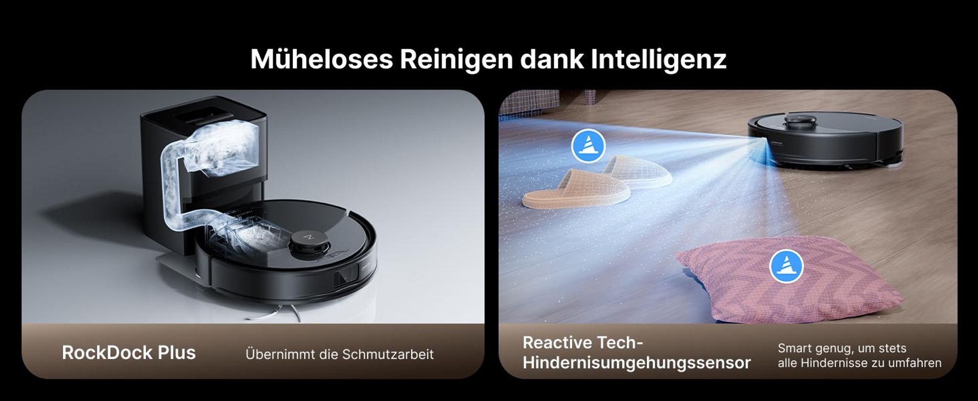 Roborock Q10 PF+ Staubsauger Roboter 10000 Pa (Upgrade von Q8 max+), Dual Anti-Tangle-System, Auto-Entleerungsstation für 7 Wochen, Schwarz