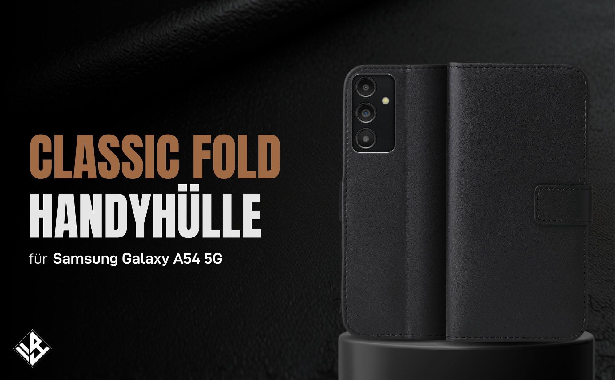 Schwarze Klapphülle für Samsung Galaxy A54 5G mit Wallet-Funktion