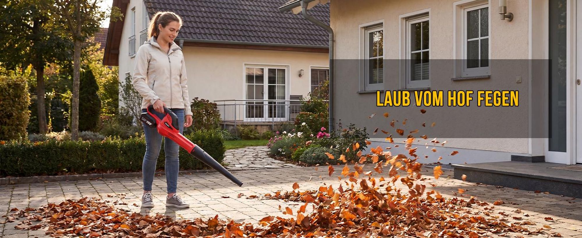 TEENO Souffleur de Feuilles sans Fil 20V - 80 m/s (288 km/h) Haute Vitesse, Batterie 3.0Ah Incluse, Léger 2.45 kg, Poignée Antidérapante pour Jardin