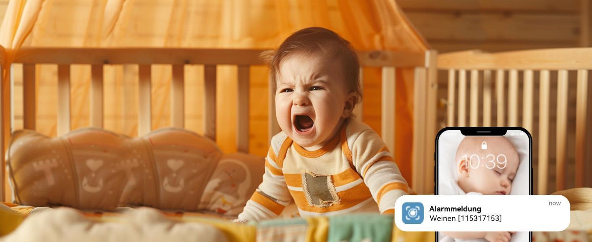 BOIFUN Babyphone mit 2 Kamera, WLAN 2K Video Babyfon, Smartphone-App-Steuerung, PTZ, Bewegungsverfolgung, IR Nachtsicht, mit Babyphone Halterung