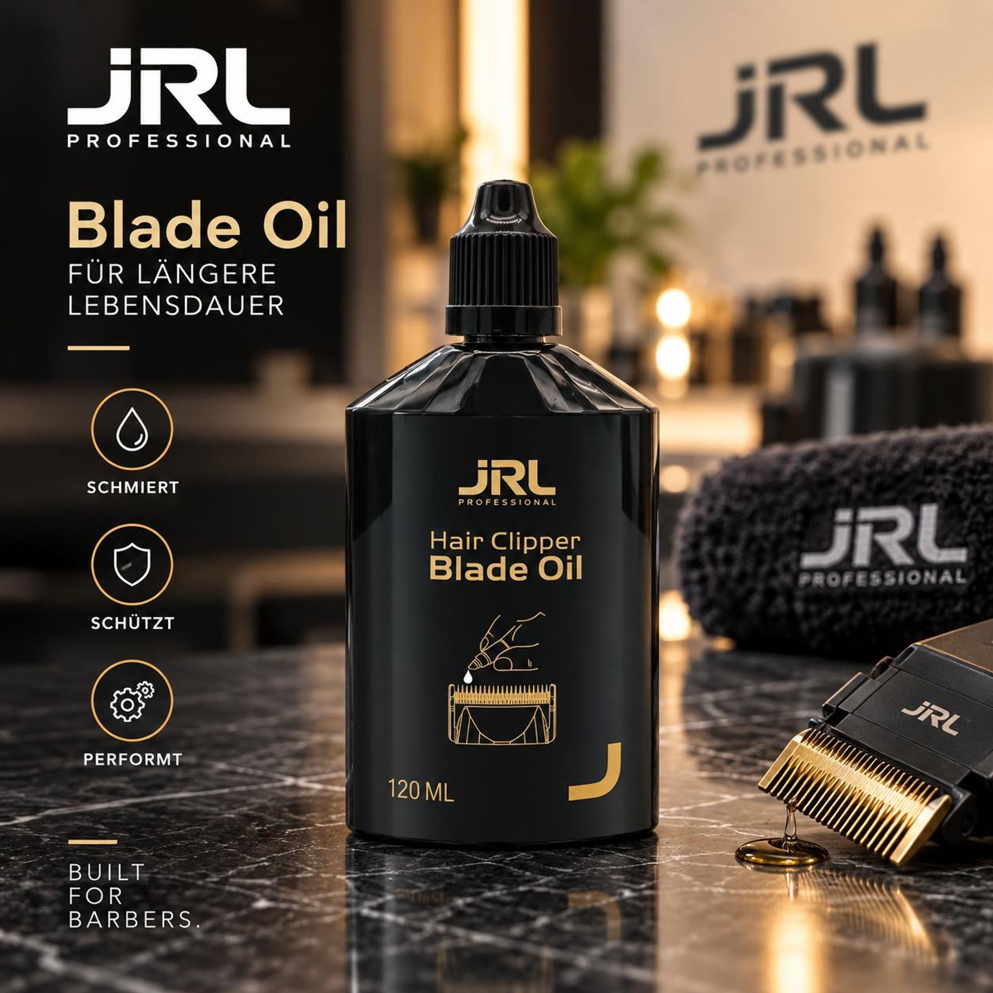 JRL Schneidsatzöl 120 ml für Clipper und Trimmer
