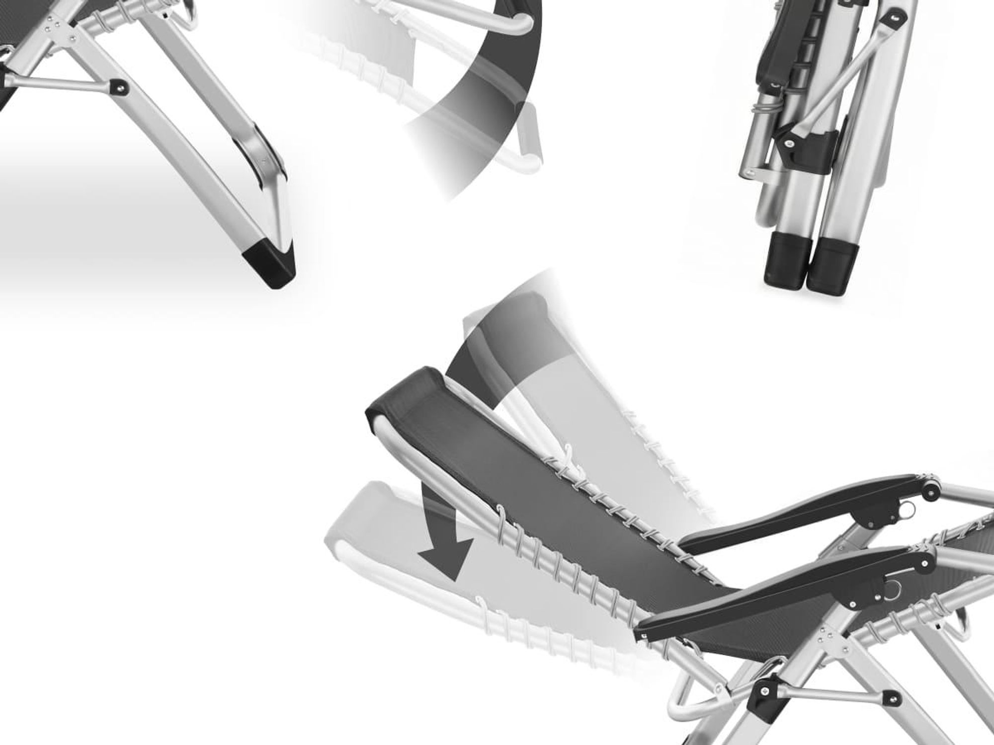 tectake® Sonnenliege Cloud klappbar, stufenlos verstellbar