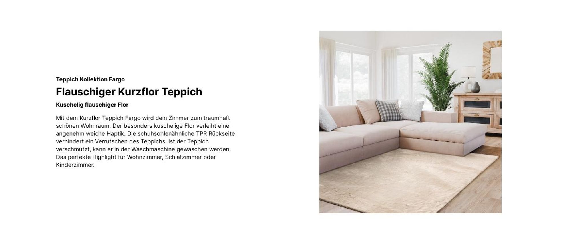 Interiyou Kunstfell-Teppich Fargo Beige ø 120 cm rund