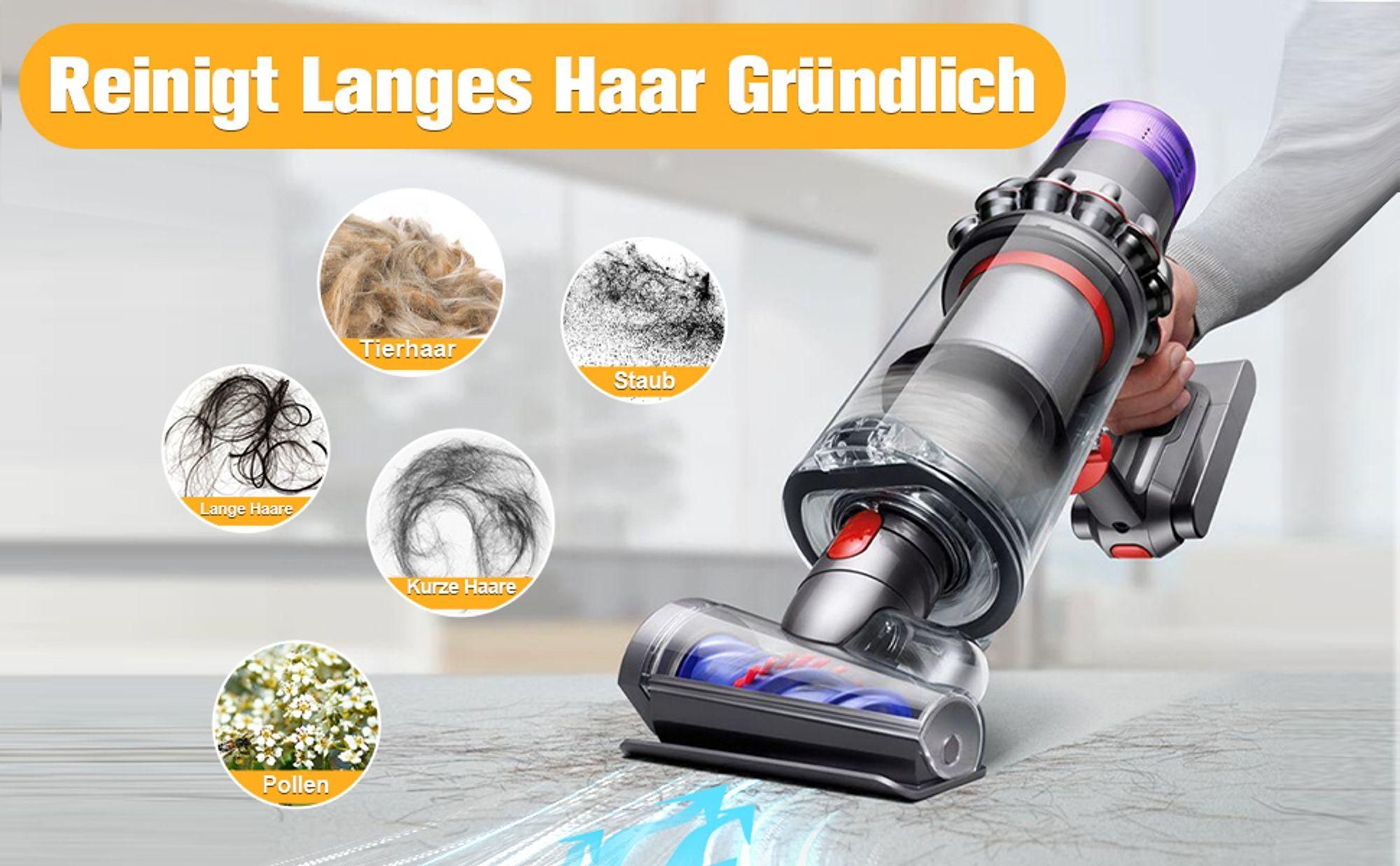 Anti-Verwicklungs Haardüse Bürstenkopf Aufsatz für Dyson V7 V8V10 V11 V15, Ersatzteile Mini-Motorwerkzeug für Reinigung von Matratze,Bett,Sofa,Teppich