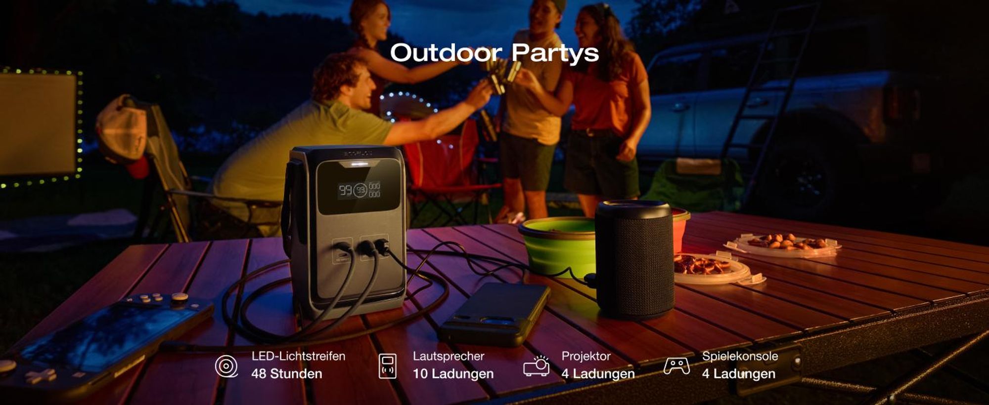 ECOFLOW TRAIL 200DC Tragbare Powerstation, 192 Wh, ultraleichte LFP-Batterie mit Griff, 220 W Solar-Generator, Schnellladung, 4 Ausgänge, stoßfest