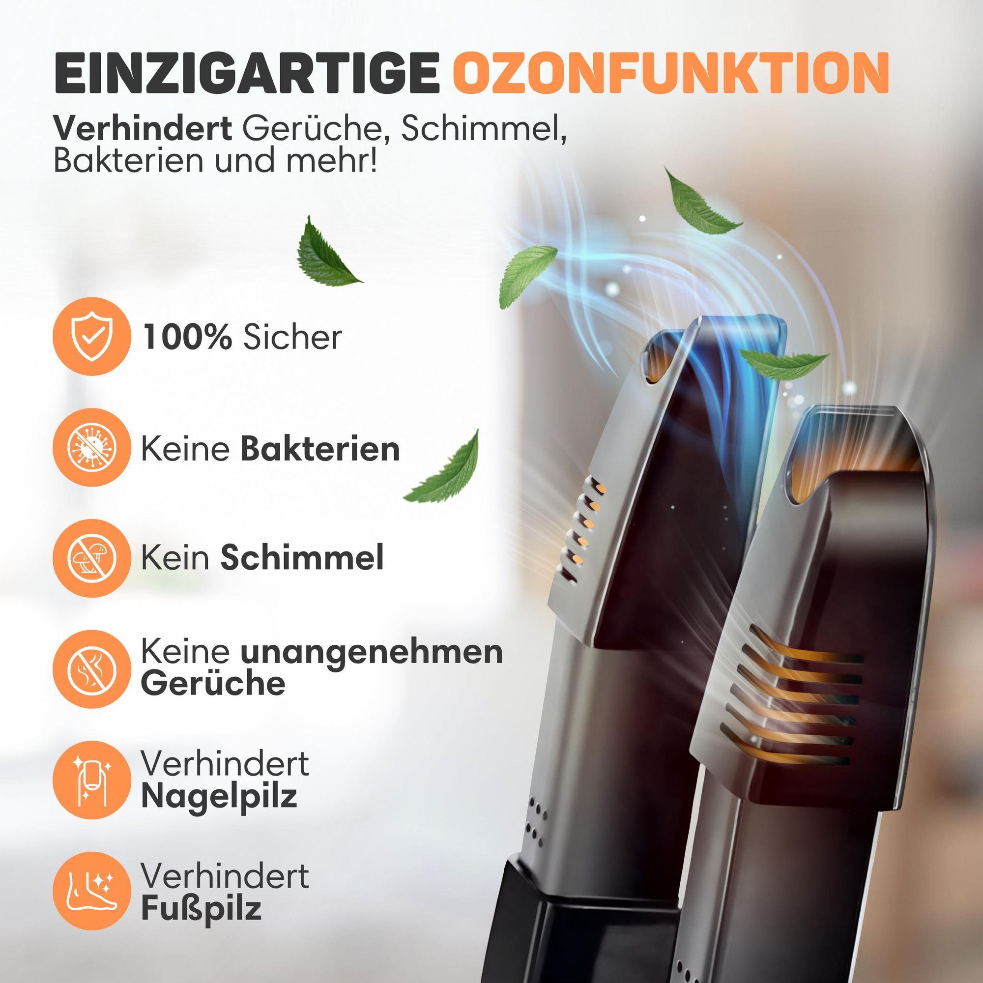Vulpes Goods Pro Schuhtrockner elektrisch 30-Minuten-Schnelltrocknung | faltbarer Fußsohlenwärmer mit 10 Duftkugeln - Ozon-Funktion & Digitalanzeige