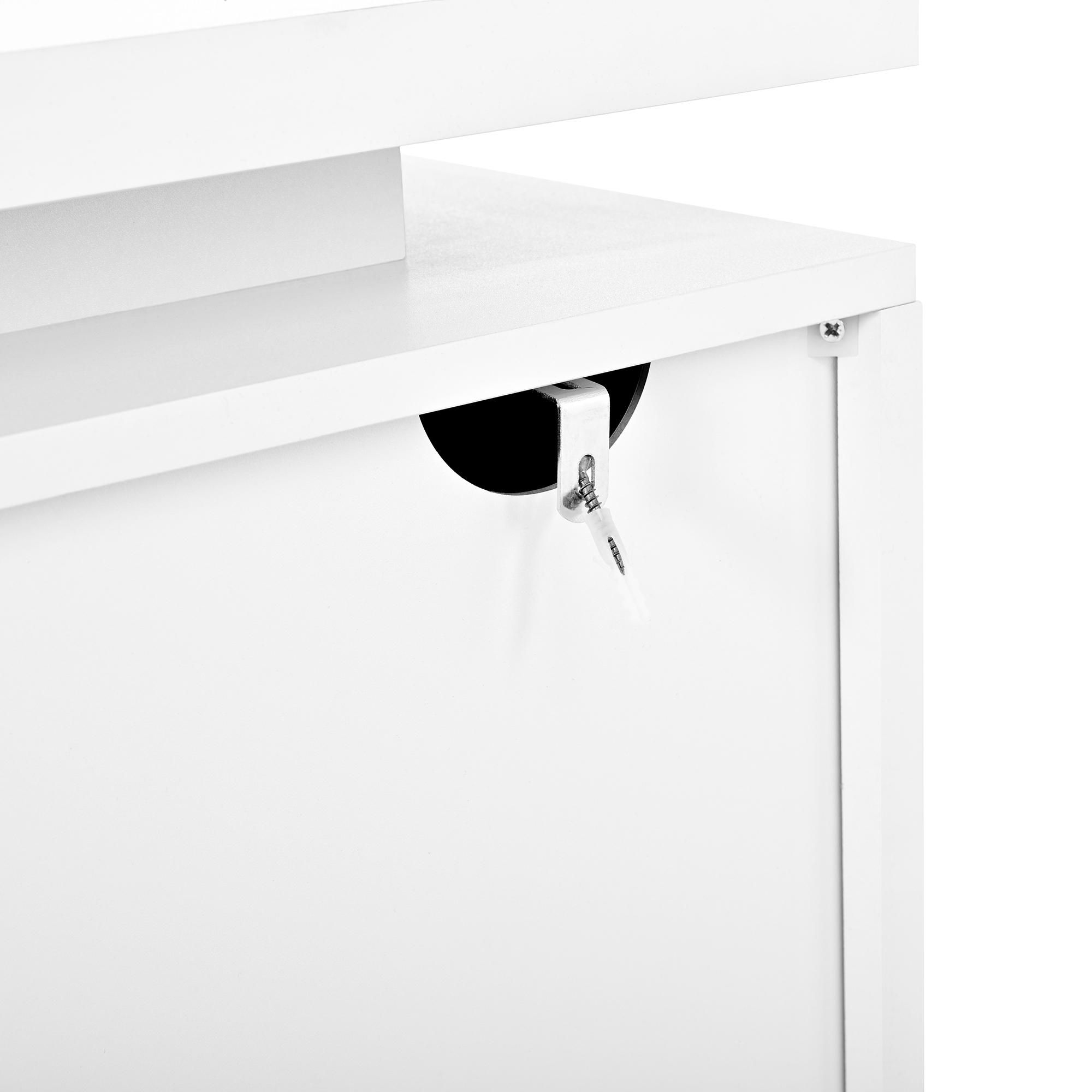 Merax Kommode Sideboard mit LED-Beleuchtung, 1 Schublade, 4 Türen, Viel Stauraum für Wohnzimmer, Flur oder Küche, Anrichte, Weiß, 140 x 40 x 80 cm