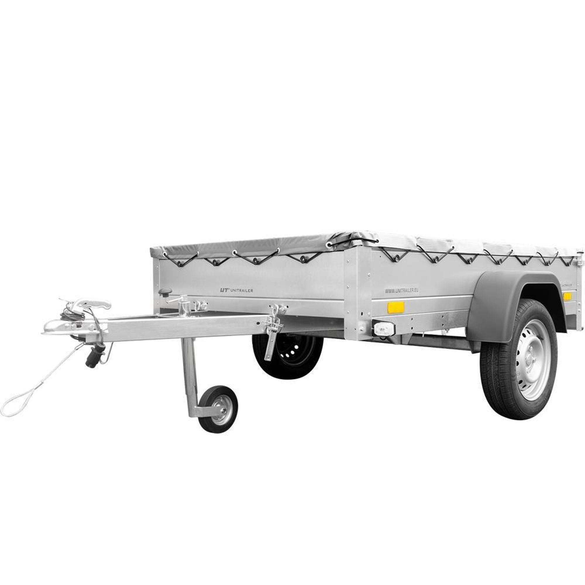 Anhänger für Pkws Garden Trailer 201 KIPP 200x125 cm 750 kg [mit Flachplane, Stützrad und Flachplaneträger]