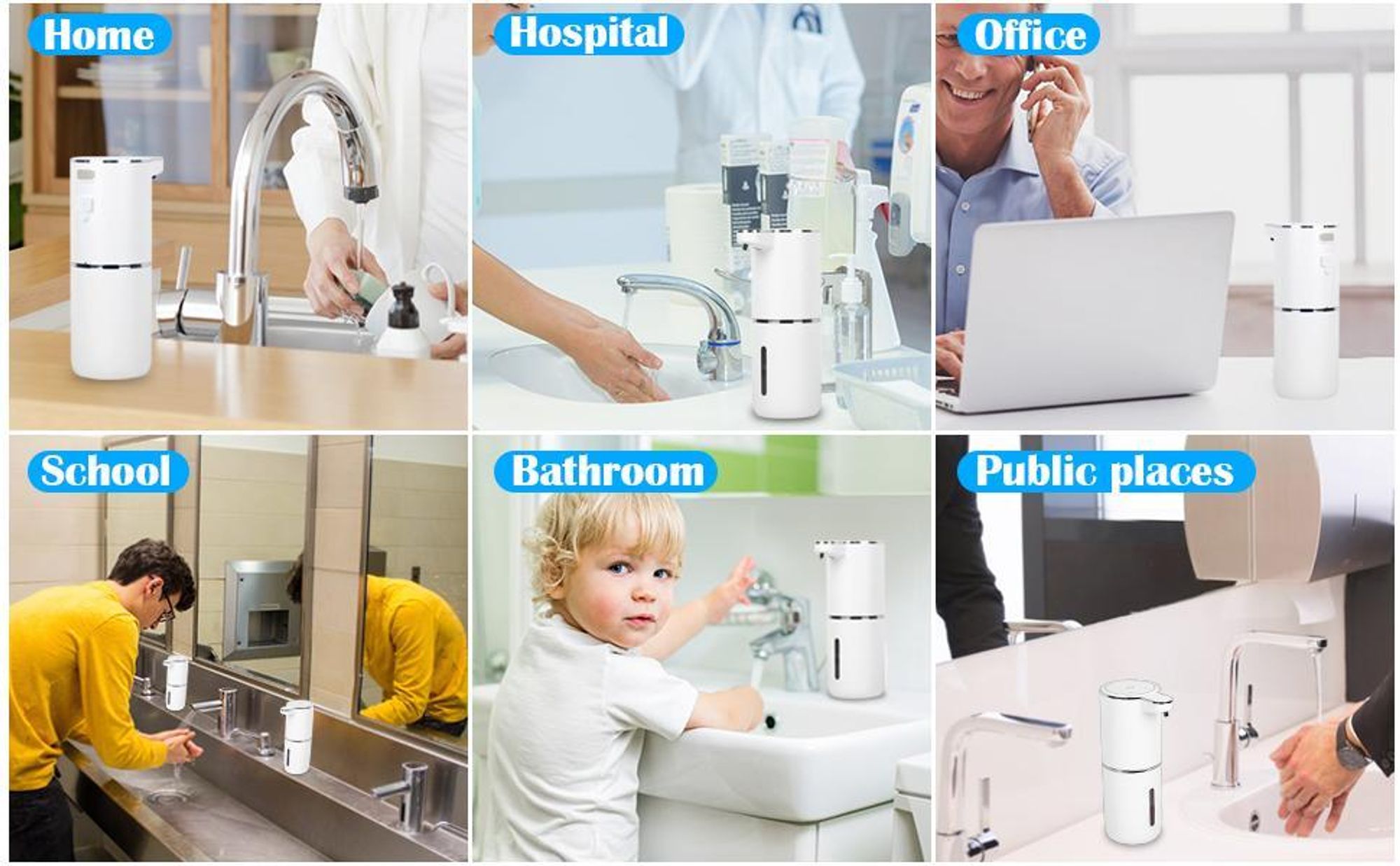Seifenspender Automatisch, Sensor Infrarot, 380ml Berührungsloser Automatischer Seifenspender, USB Wiederaufladbar,IPX5 Wasserdicht für Bad Toilette