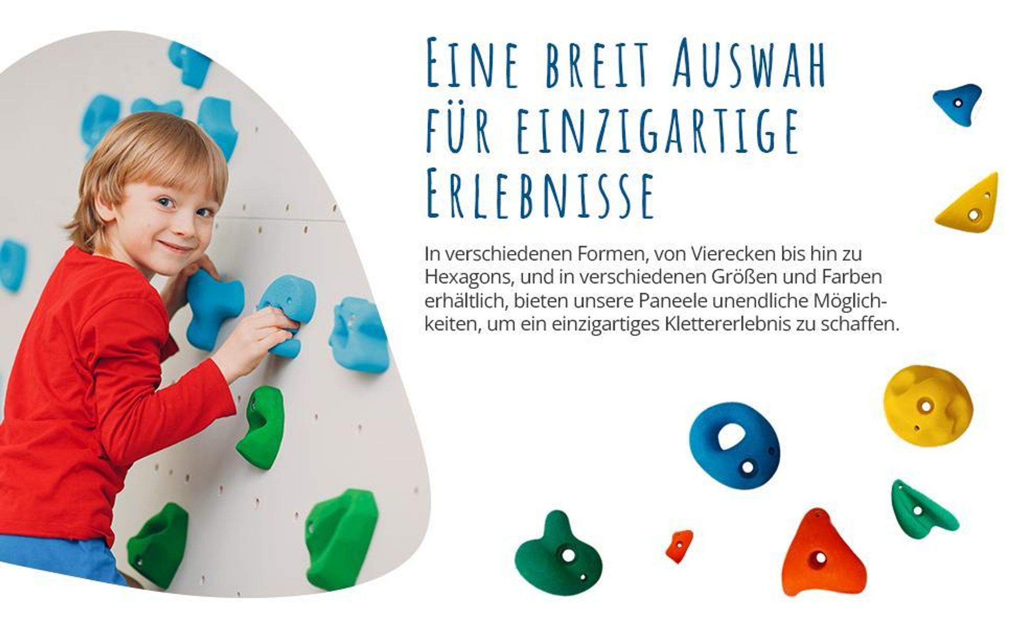Create for you - Kletterwand, 3x Wandpaneel 150x100 cm, 15 Grauen Klettergriffen